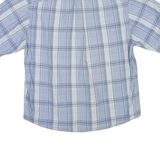 COLUMBIA Mens Blue & White Check Shirt S Cotton Blend Casual Summer Lightweight