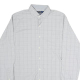 POLO RALPH LAUREN Mens Grey Check Shirt M Long Sleeve Button Collar Classic Fit