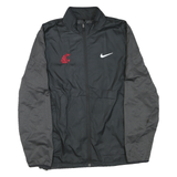 NIKE Mens Black & Grey Sports Zip Jacket S Polyester Blend Lightweight