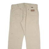 WRANGLER Mens Relaxed Beige Cotton Jeans W36 L30 Casual Zip Closure