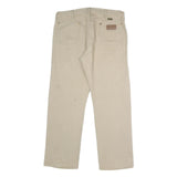 WRANGLER Mens Relaxed Beige Cotton Jeans W36 L30 Casual Zip Closure