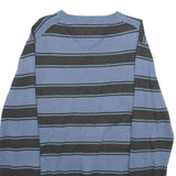 TOMMY HILFIGER Mens Blue & Grey Striped Pattern V-Neck Basic Knit Jumper L