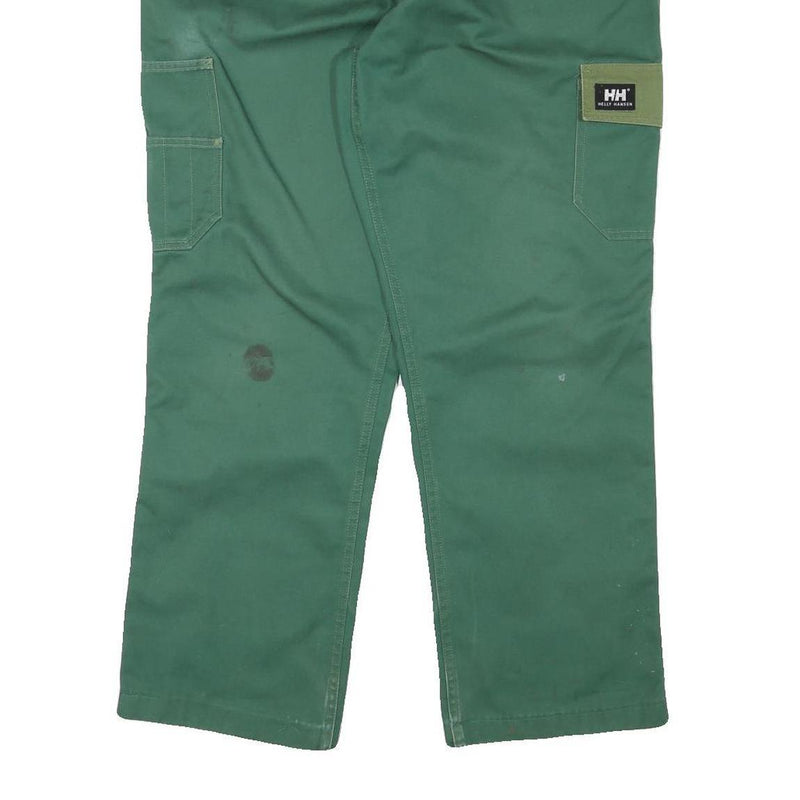 HELLY HANSEN Mens Cotton Blend Green Workwear Regular Straight Trousers W38 L29