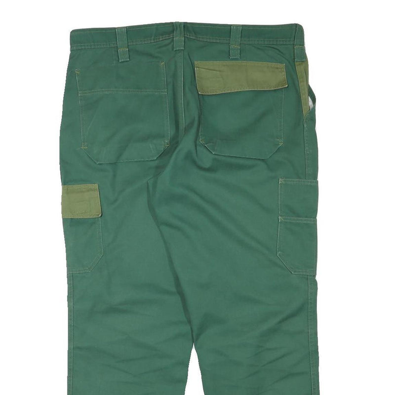 HELLY HANSEN Mens Cotton Blend Green Workwear Regular Straight Trousers W38 L29