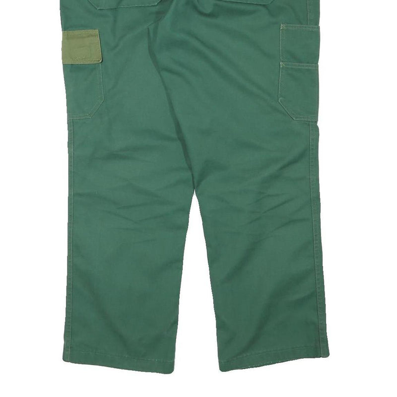 HELLY HANSEN Mens Cotton Blend Green Workwear Regular Straight Trousers W38 L29