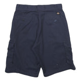 DICKIES Mens Navy Cargo Shorts L W34 Polyester Blend Workwear Casual