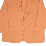 Womens Orange Plain Blazer Jacket L Polyester Blend Button Casual Tailored
