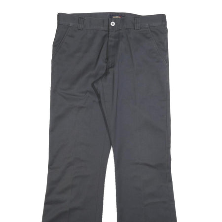 ENERGIE Womens Cotton Blend Black Regular Fit Straight Trousers W33 L33 Zip