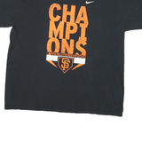 NIKE Mens Black Orange Champions Graphic T-Shirt XL Short Sleeve Crew Neck