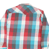 WRANGLER Mens Red & Blue Check Shirt L Western Cotton Blend Casual Shirt