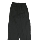 GREENVILLAGE Womens Cotton Blend Black Relaxed Drawstring Trousers W24 L32