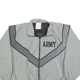 DJ MANUFACTURING CORP. Mens Grey & Black Army Zip Jacket Nylon Lightweight L