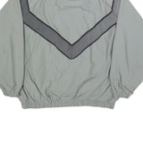 DJ MANUFACTURING CORP. Mens Grey & Black Army Zip Jacket Nylon Lightweight L