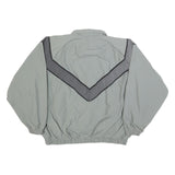 DJ MANUFACTURING CORP. Mens Grey & Black Army Zip Jacket Nylon Lightweight L