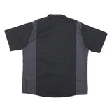 DICKIES Mens Black & Grey Short Sleeve Work Shirt L Cotton Blend Button Front