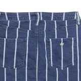 GUESS Womens Blue Stripe Denim Mini Skirt Cotton Blend M Casual Chic Summer