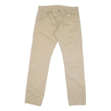 CARHARTT Mens Jeans Beige Regular Straight Denim W34 L33 Cotton Blend Zip