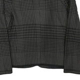 LOUIS FERAUD Womens Black Grey Houndstooth Wool Blend Button Jacket UK 16