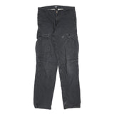 CARHARTT Mens Cotton Regular Black Cargo Trousers W30 L34 Durable Workwear Fit
