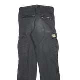 CARHARTT Mens Cotton Regular Black Cargo Trousers W30 L34 Durable Workwear Fit