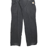 CARHARTT Mens Cotton Regular Black Cargo Trousers W30 L34 Durable Workwear Fit