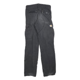 CARHARTT Mens Cotton Regular Black Cargo Trousers W30 L34 Durable Workwear Fit