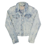 LEVI'S Womens Blue Acid Wash Denim Jacket S Cotton Blend Button Front