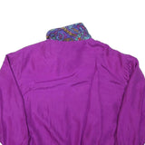 LAVON Womens Purple Paisley Bomber Jacket L Polyester Blend Zip