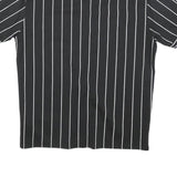 FB SISTER Mens Black & White Striped Baseball Style S Short Sleeve V Neck