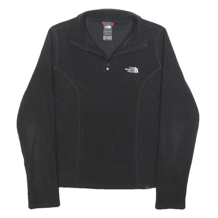 THE NORTH FACE Womens Black Plain Pullover Jumper Quarter Zip XS Outdoor