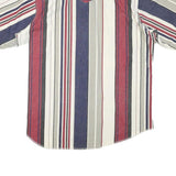 WRANGLER Mens Red & Blue Striped Shirt XL Cotton Blend Casual Summer