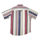 WRANGLER Mens Red & Blue Striped Shirt XL Cotton Blend Casual Summer