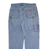 DICKIES Mens Regular Fit Blue Denim Jeans W32 L34 Workwear Button Closure