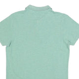 TOMMY HILFIGER Mens Green Short Sleeve Plain Polo Shirt M Cotton Blend