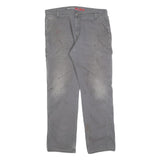 DICKIES Mens Relaxed Grey Cotton Blend Jeans W34 L32 Workwear Zip Closure
