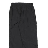 Womens Black Joggers M W28 L30 Relaxed Tapered Polyester Blend with Elastic