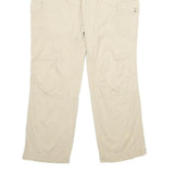 LAUREN RALPH LAUREN Womens Cotton Blend Beige Regular Fit Straight Leg Trousers