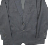 Mens Grey Wool Blend Plain Classic Tailored Jacket L Button Closure
