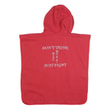 BUDO Womens Red Hoodie L Japanese Symbol Cotton Blend Hooded Top