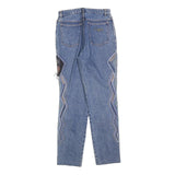 OPPIE Womens Regular Fit Blue Denim Rinse Wash W26 L29 Embroidered Jeans