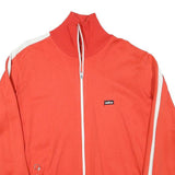 MERBOSA Mens Red & White Zip Jacket M Polyester Blend Plain Sport Casual Track