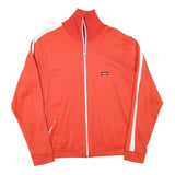 MERBOSA Mens Red & White Zip Jacket M Polyester Blend Plain Sport Casual Track
