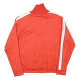 MERBOSA Mens Red & White Zip Jacket M Polyester Blend Plain Sport Casual Track