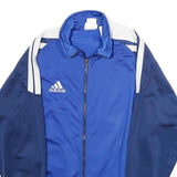 ADIDAS Boys Blue & Navy Zip Up Polyester Jacket XL Track Sports Team FC Moutier