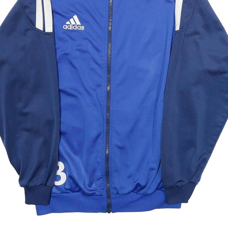 ADIDAS Boys Blue & Navy Zip Up Polyester Jacket XL Track Sports Team FC Moutier