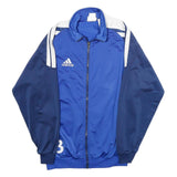 ADIDAS Boys Blue & Navy Zip Up Polyester Jacket XL Track Sports Team FC Moutier