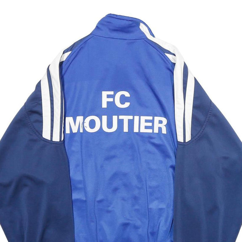 ADIDAS Boys Blue & Navy Zip Up Polyester Jacket XL Track Sports Team FC Moutier