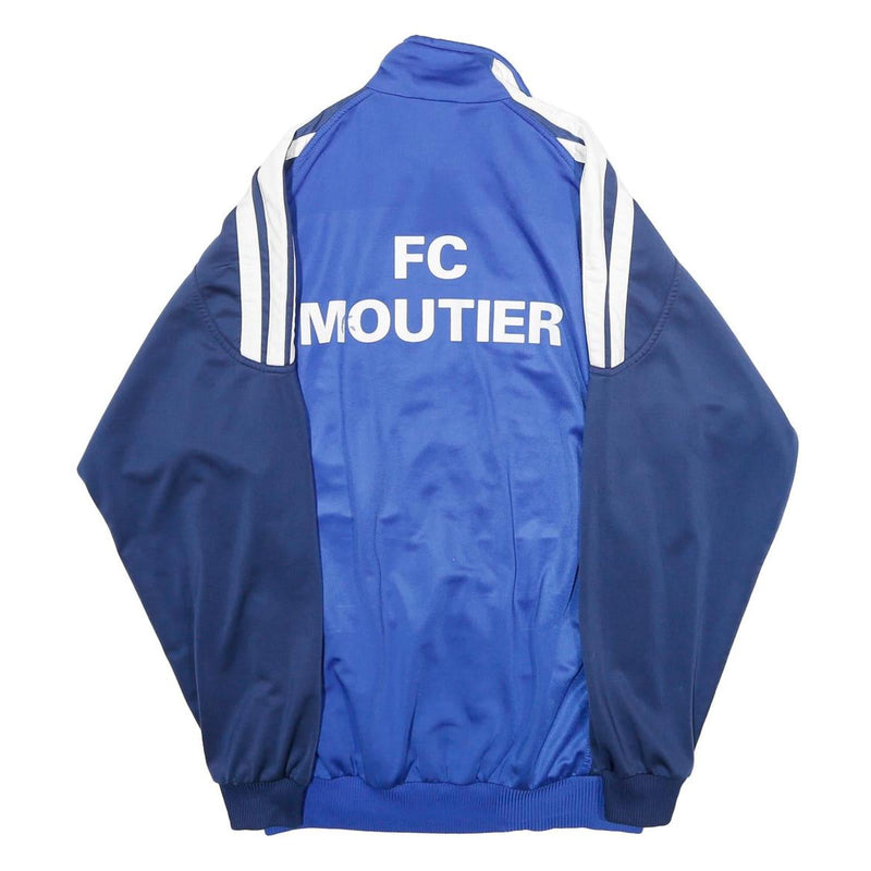 ADIDAS Boys Blue & Navy Zip Up Polyester Jacket XL Track Sports Team FC Moutier
