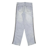 CODE Mens Regular Fit Straight Leg Denim Light Blue W30 L34 Text Print Cotton