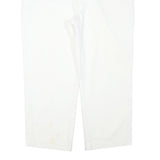 DICKIES Mens Cotton Blend White Regular Fit Straight Leg Trousers W38 L26
